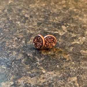 Rose Gold with Rose Gold Druzy Studs